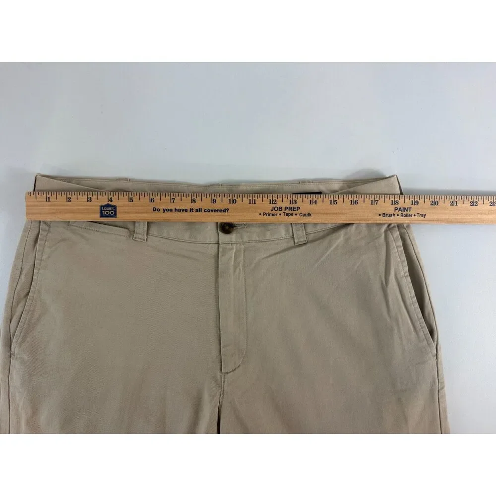 J.Crew Flex Flannel Lined Khaki Chino Pants Men's 36x32 Straight Fit Stretch Tan